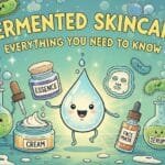 A collection of fermented skincare products highlighting the benefits of ferments for a healthy skin barrier.
